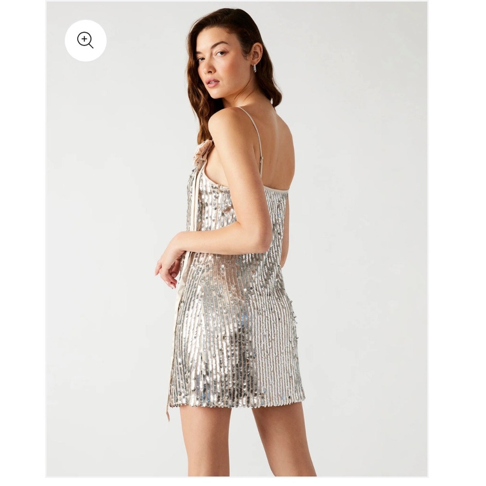Steve Madden Shimmering Silver Backless Yasmin Dress - Picture 2 of 2